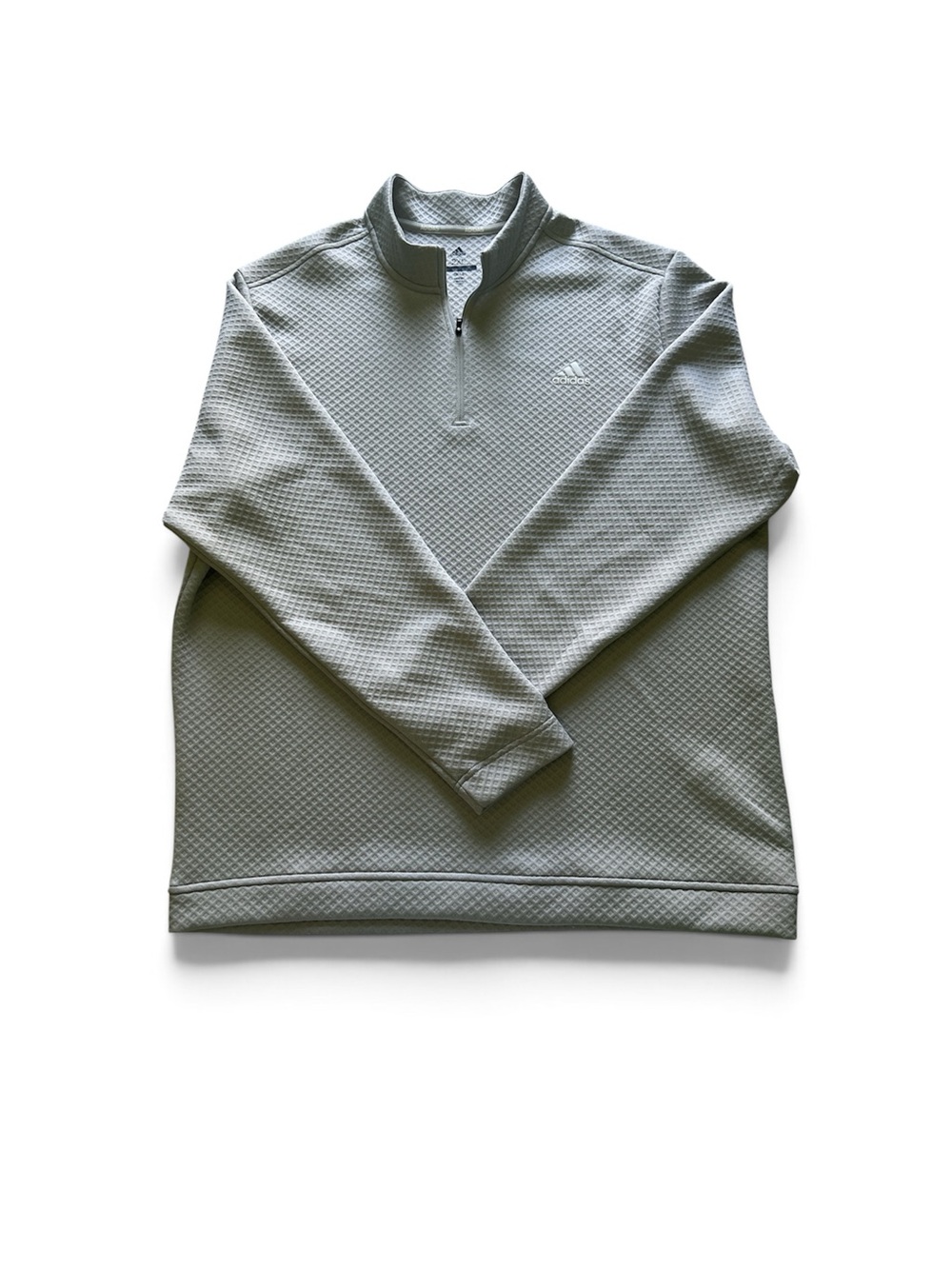 Adidas Golf 2XL Gray Textured Quarter Zip Performance Pullover